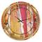 Designart 'Orange Glam Natural Wood Glam Wall Clock